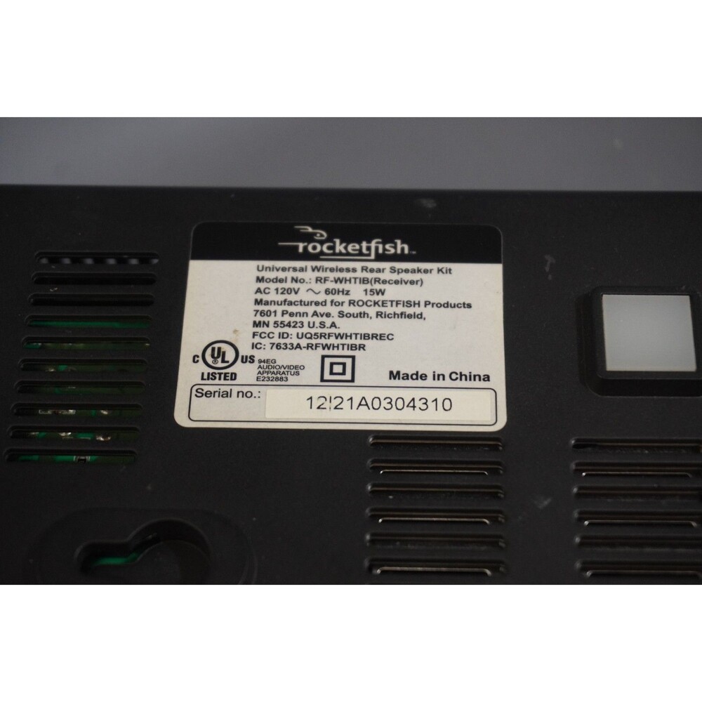 RocketFish Wireless Rear Speaker Receiver Only RF-WHTIB Transmitter NOT Included - Picture 5 of 6